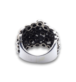 bague argent à bulles