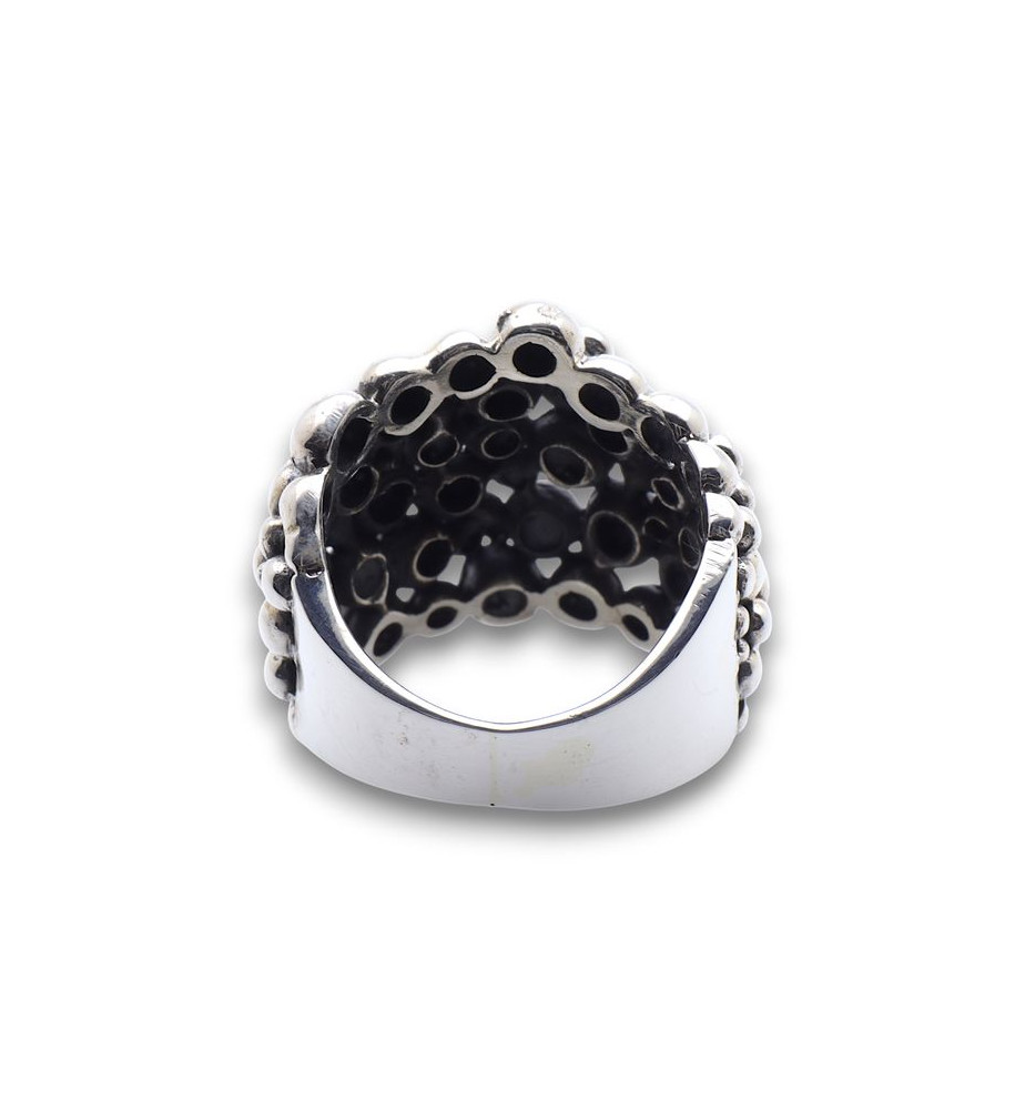 bague argent à bulles
