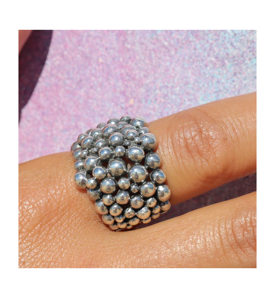 bague argent boule femme