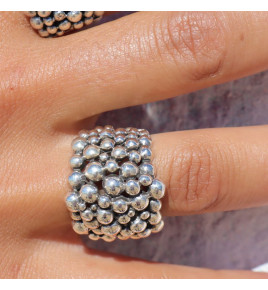 bague argent femme avec bulles