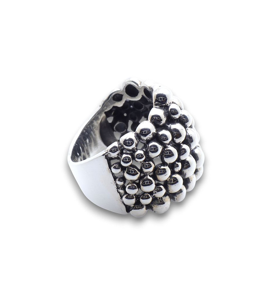 bague argent bulles pour femme