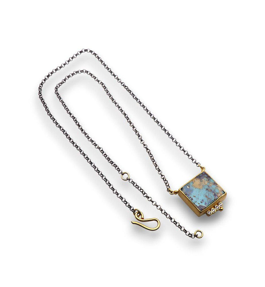 collier turquoise et argent