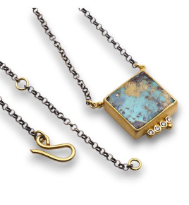 collier pierre turquoise et argent