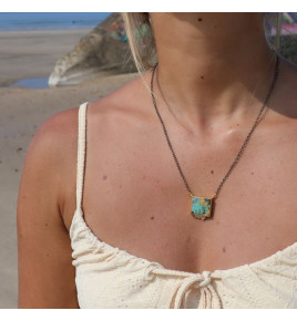 collier turquoise et argent