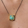collier avec pendentif turquoise et diamants