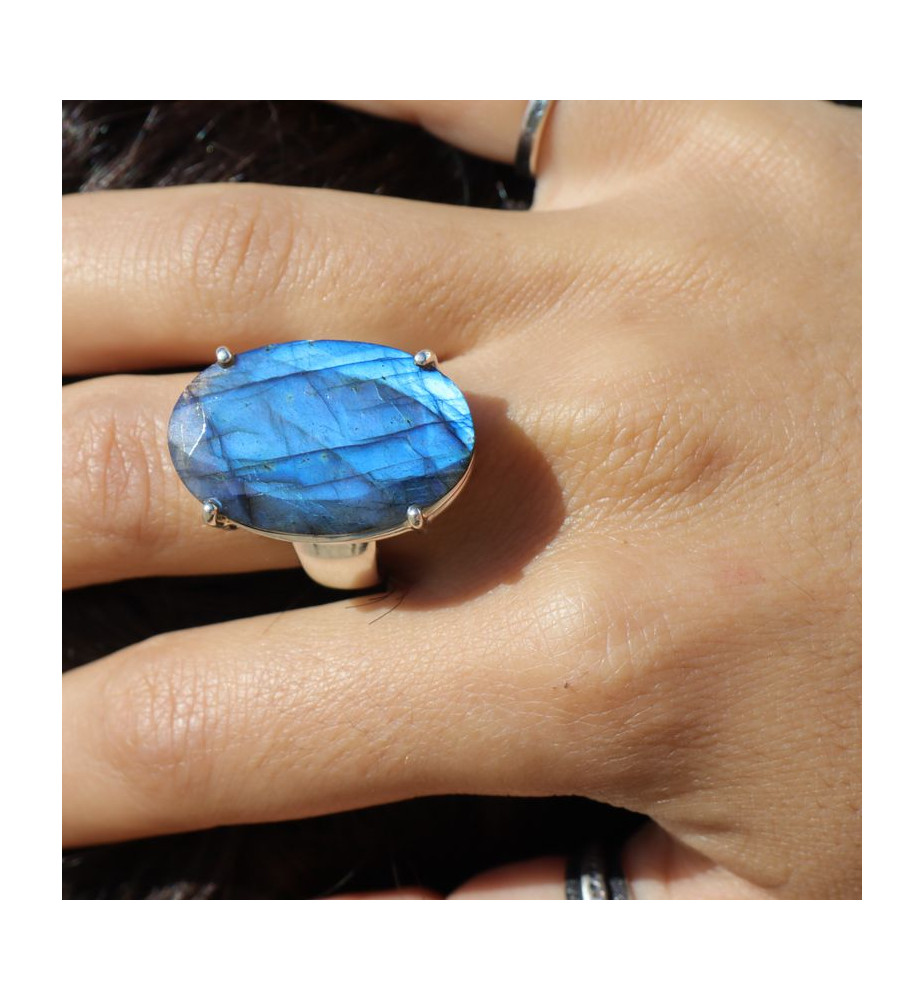 labradorite bague femme