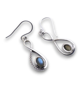 boucles d'oreilles argent labradorite