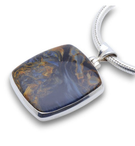 pendentif argent et pierre multicolore