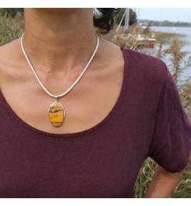 pendentif pierre mokaïte