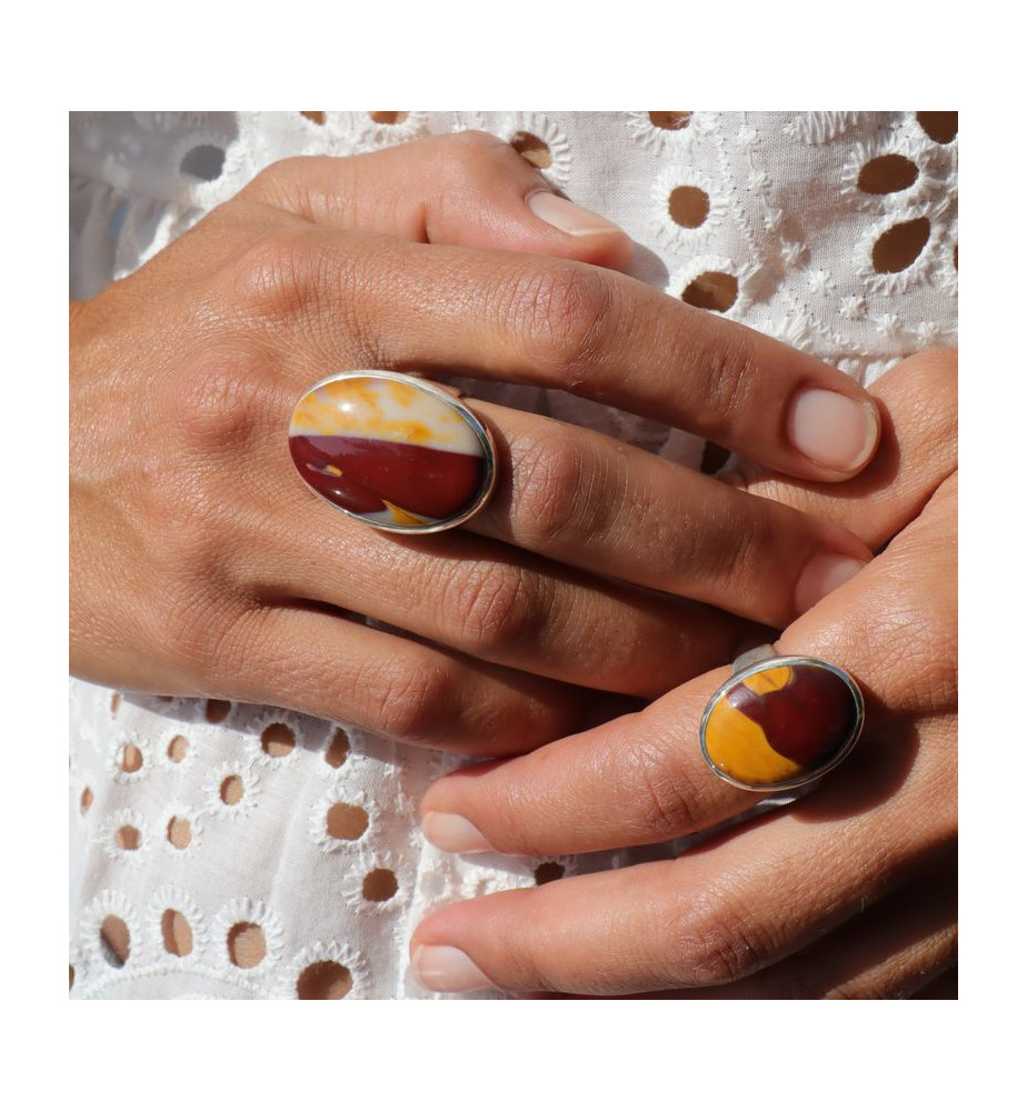 bague argent jaspe