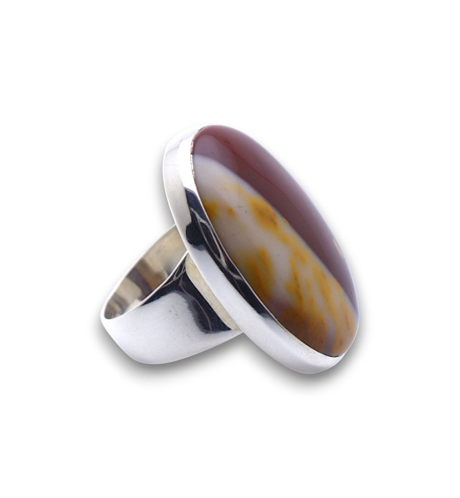 bague argent jaspe mokaite