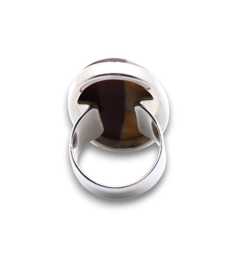 bague argent jaspe mokaite
