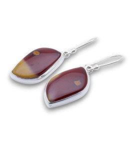 jaspe mokaite boucle d'oreille