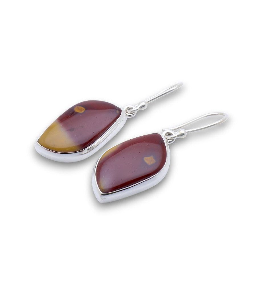 jaspe mokaite boucle d'oreille