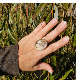 bague argent avec lodolite