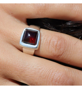 bague argent ambre femme