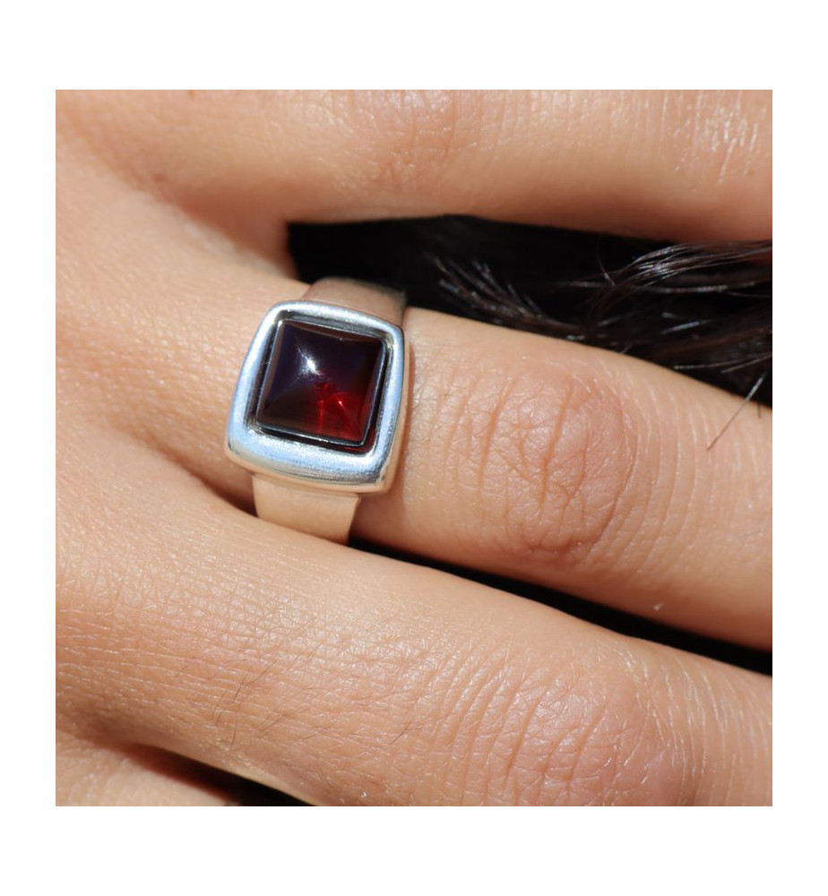 bague argent ambre femme