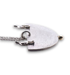 collier argent pendentif demi lune