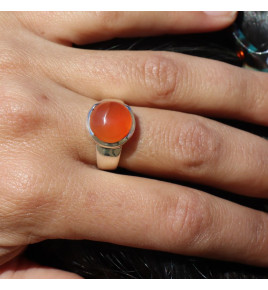 cornaline bague argent