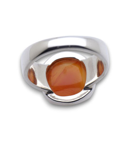 bague argent et cornaline