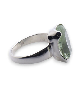 bague argent pierre verte