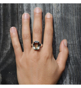 bague prasiolite argent