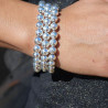 bracelet perles argent martelées