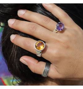 bague argent femme amethyste