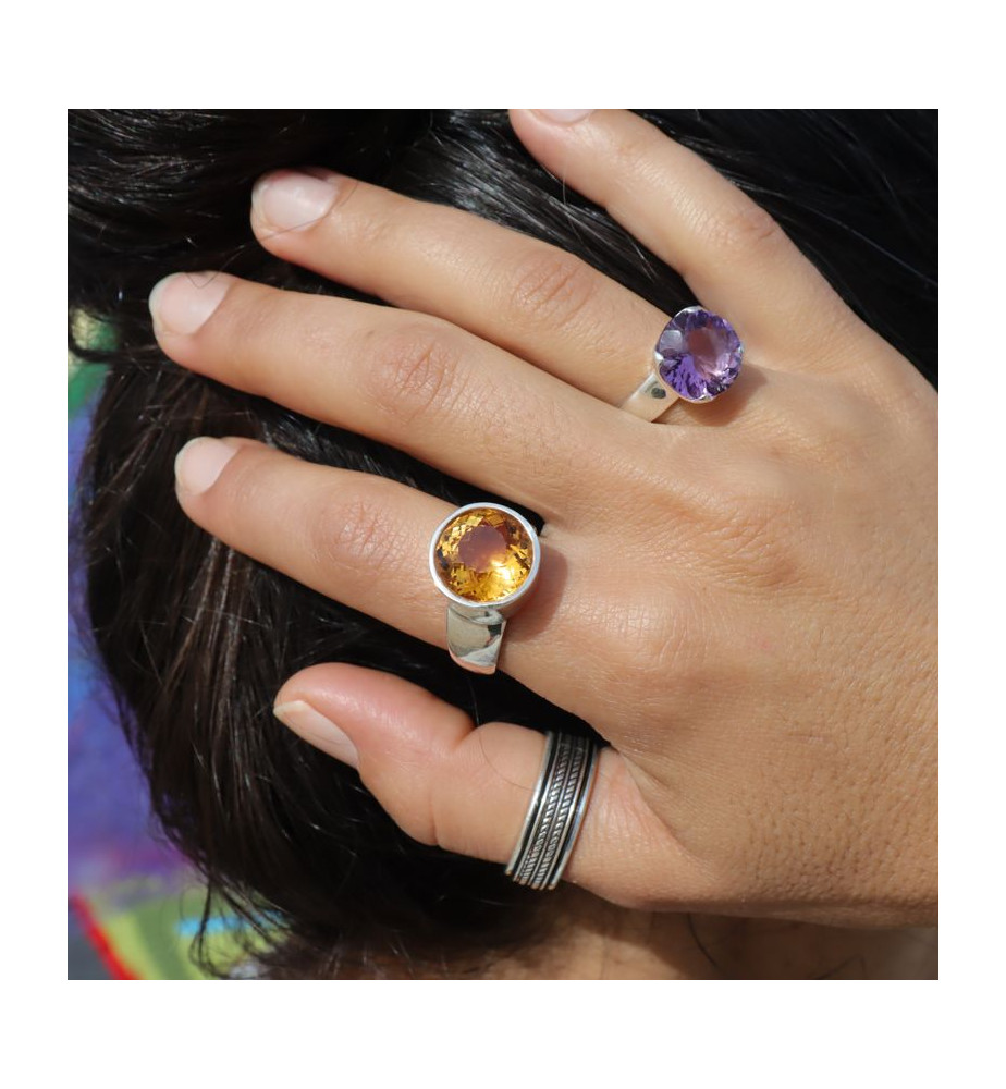 bague argent femme amethyste