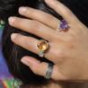 bague argent femme amethyste
