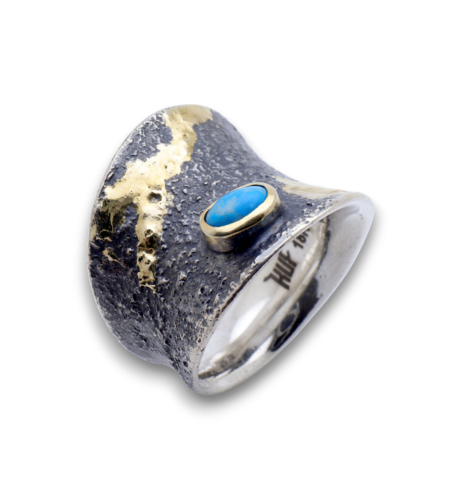 bague turquoise de création