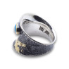 bague turquoise argent et or