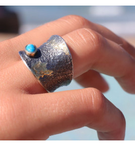 bague turquoise femme argent