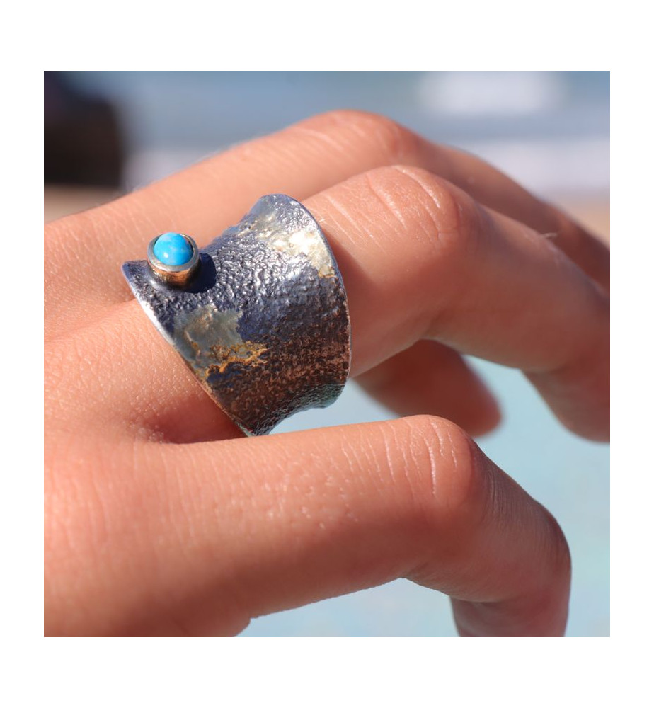 bague turquoise femme argent