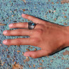 bague turquoise et argent