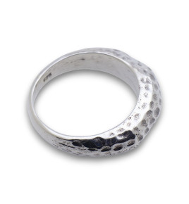 anneau martelé argent