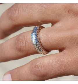 bague anneau martelé