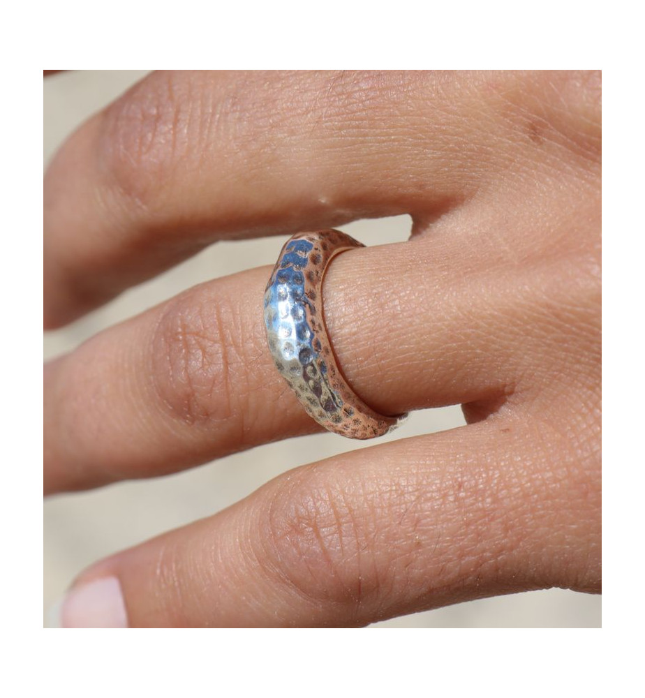 bague anneau martelé