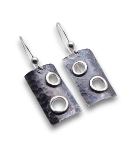 boucles d'oreilles rectangulaires argent