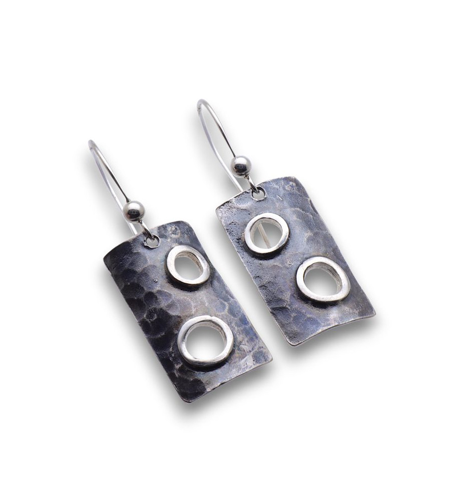boucles d'oreilles rectangulaires argent