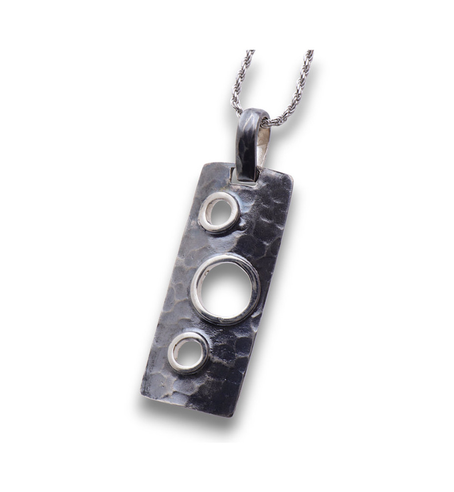 pendentif argent texturé femme