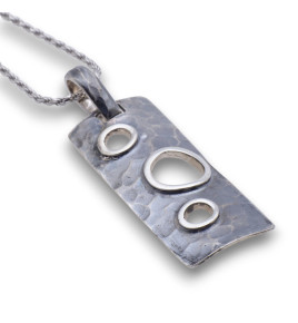 pendentif argent texturé homme