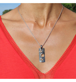 pendentif argent à trous femme