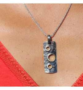 pendentif argent à trous homme