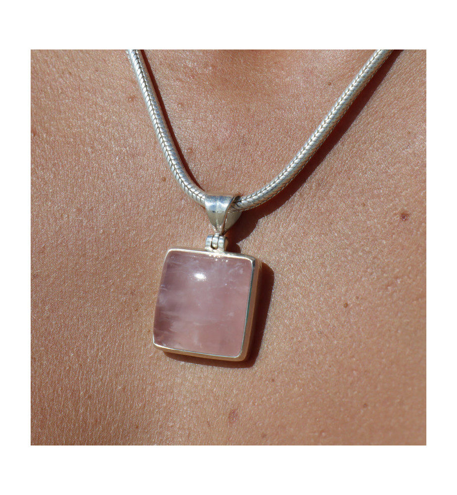 pendentif quartz rose