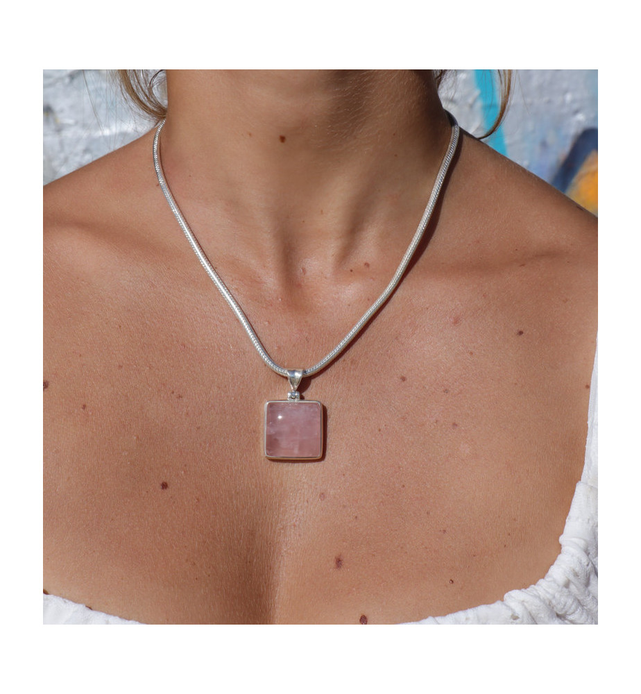 quartz rose pendentif