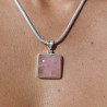 pendentif argent quartz rose