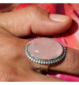 quartz rose bague