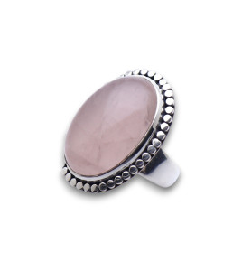 bague quartz rose argent