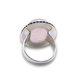 bague argent quartz rose